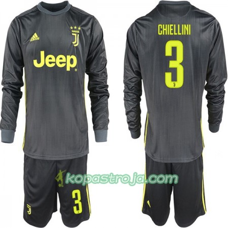 Billiga Fotbollströjor Juventus Giorgio Chiellini 3 Barn Borta tröja 2018/19 Långärmad